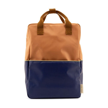 Rugzak large - Meadows colourblocking Morning sky + Deep lake blue - Sticky Lemon